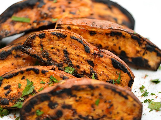 Grilled sweet potato wedges