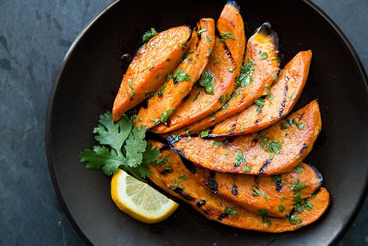 Grilled sweet potatoes