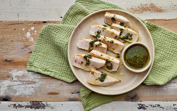 Grilled swordfish with salmoriglio