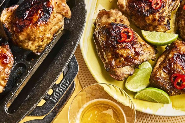 Grilled teriyaki chicken thighs with ginger and lemongrass [Rob McDaniel]