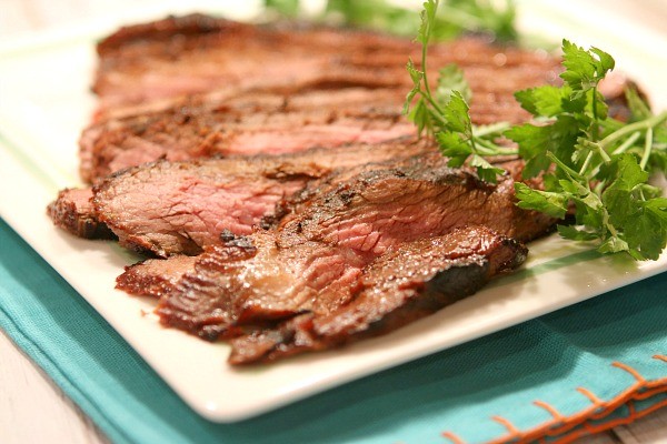 Grilled teriyaki flank steak