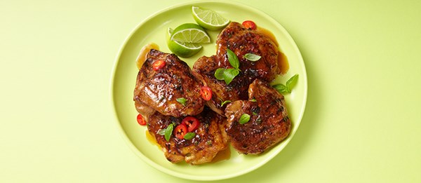 Grilled Thai chicken thighs 