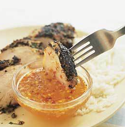 Grilled Thai chicken with spicy sweet-and-sour dipping sauce