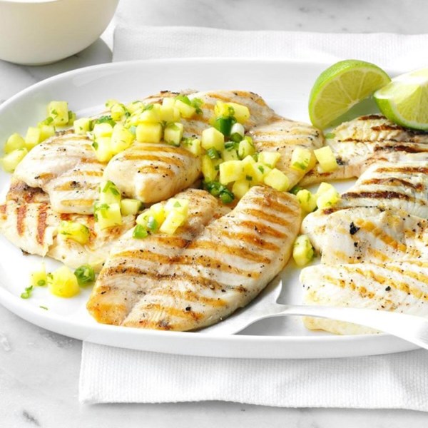 Grilled tilapia with pineapple salsa