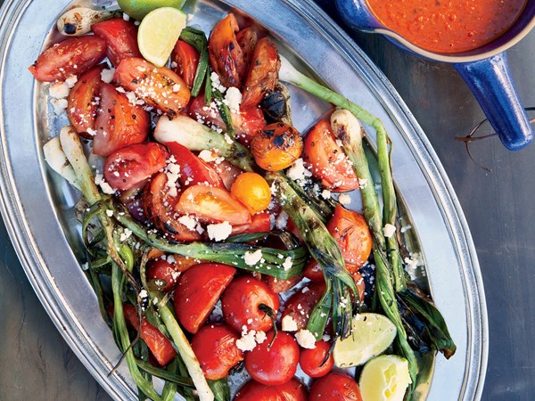 Grilled tomato-and-scallion salad [Tim Love]