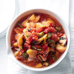 Grilled tomato and stonefruit salsa