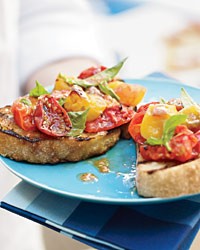 Grilled tomato crostini