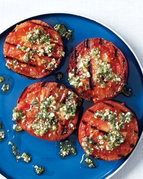 Grilled tomatoes with oregano and lemon