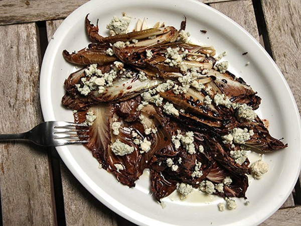 Grilled trevisano or radicchio with Gorgonzola, olive oil, and saba