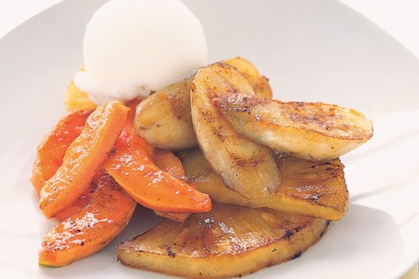 Grilled tropical fruits