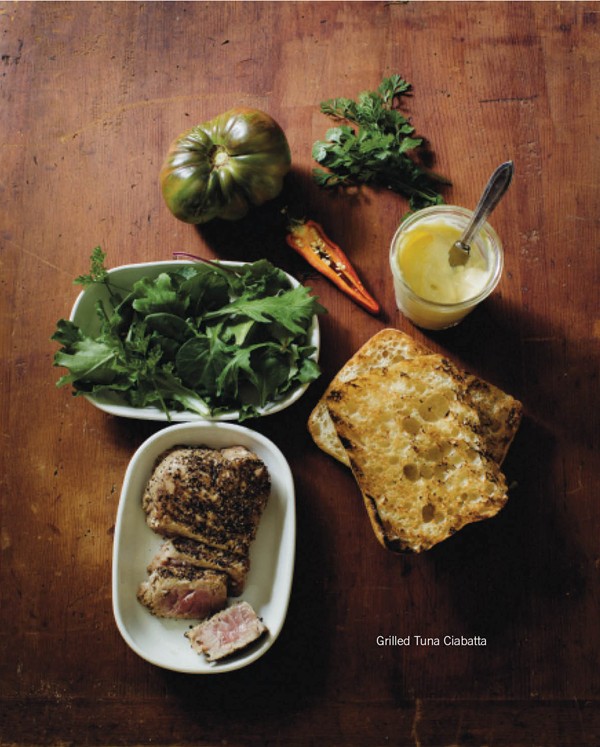Grilled tuna ciabatta sandwiches