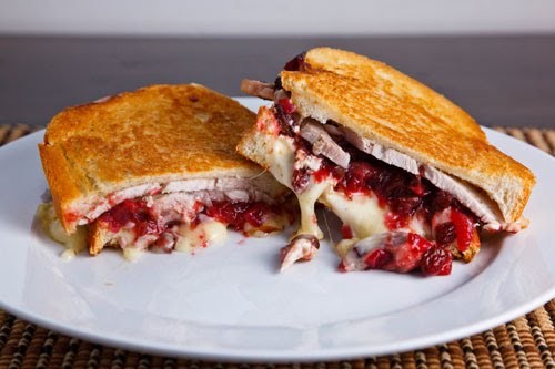 Grilled turkey and Brie sandwich with cranberry chutney