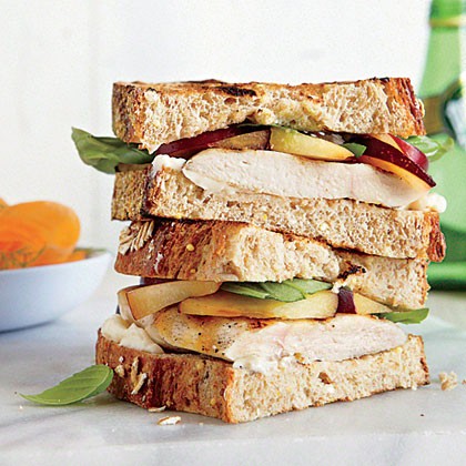Grilled turkey-plum sandwiches