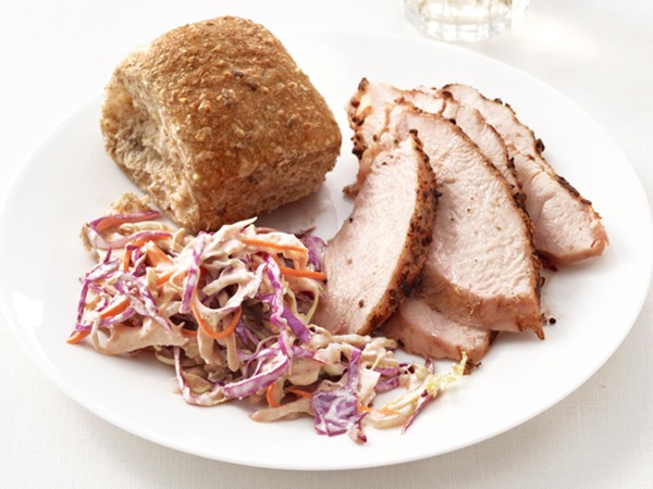 Grilled turkey with slaw
