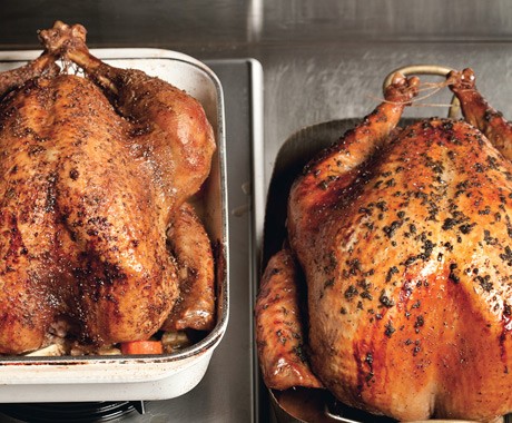 Grilled turkey with toasted fennel and coriander and fresh thyme gravy