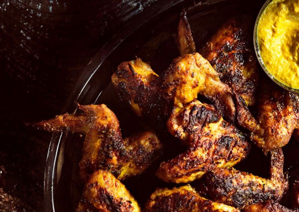 Grilled turmeric and lemongrass chicken wings