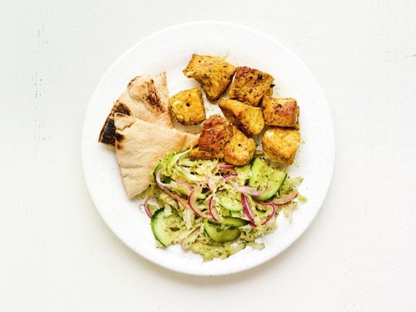 Grilled turmeric chicken with cabbage salad 