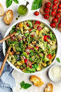 Grilled vegetable pasta salad