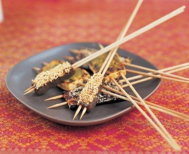 Grilled vegetable sticks