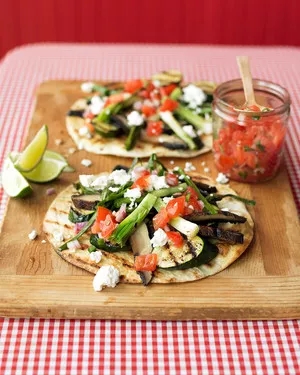 Grilled vegetable tostadas
