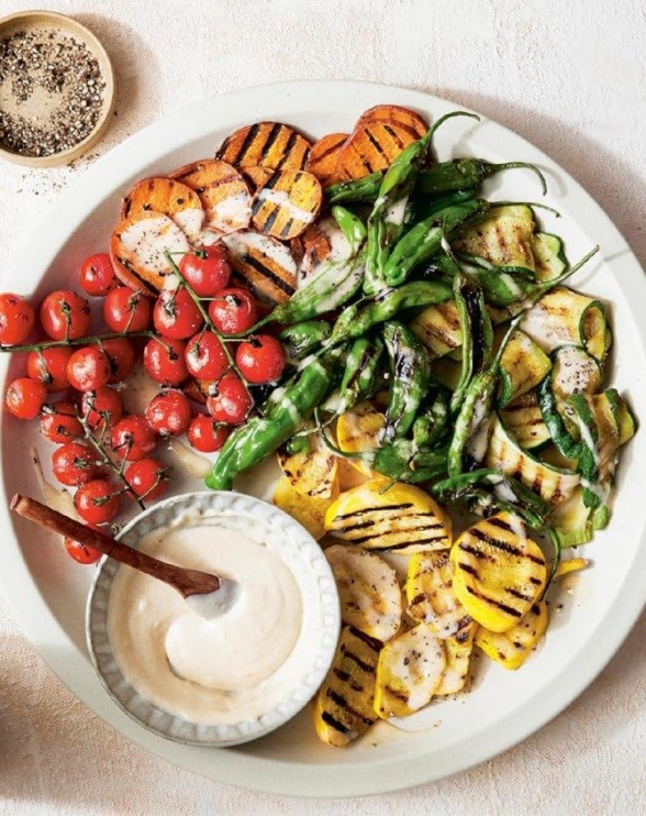 Grilled vegetables with miso butter