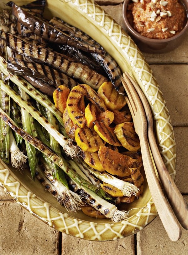 Grilled vegetables with romesco sauce