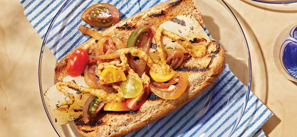 Grilled veggie brats
