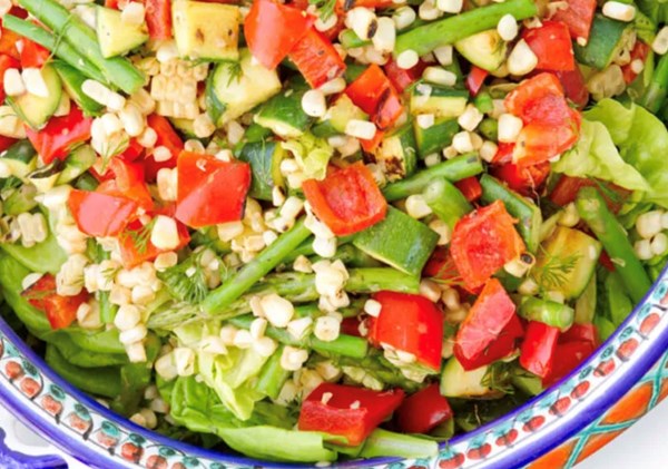 Grilled veggie salad [classic Dijon dressing]