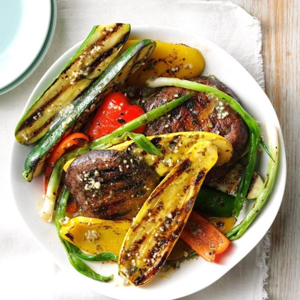 Grilled veggies with caper butter