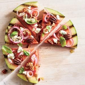 Grilled watermelon pizza