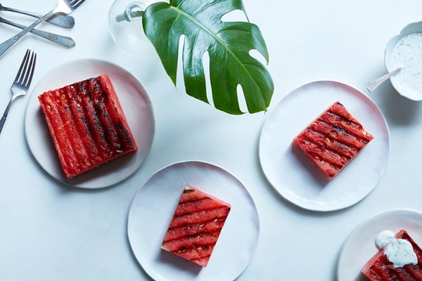 Grilled watermelon with tequila