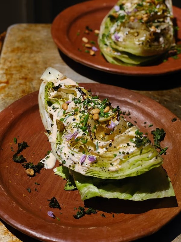 Grilled wedge salad with spicy ranch dressing