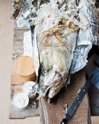 Grilled whole fish with chile and lime