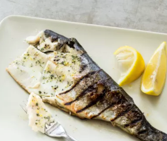 Grilled whole trout with lime and coriander