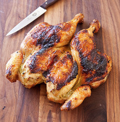 Grilled wine-and-herb-marinated chicken