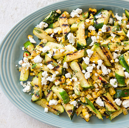 Grilled zucchini and corn salad