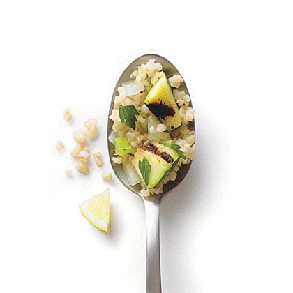 Grilled zucchini bulgur pilaf
