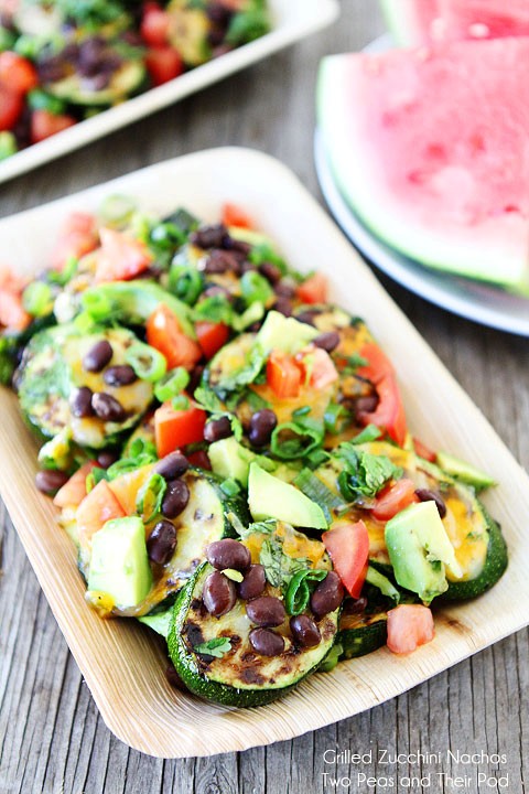 Grilled zucchini nachos