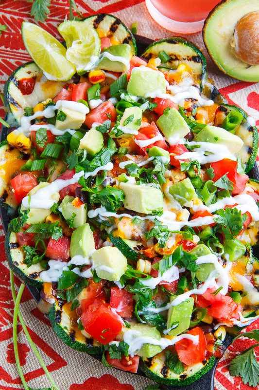 Grilled zucchini nachos