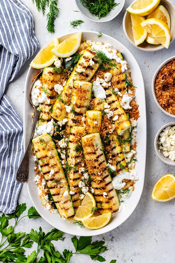 Grilled zucchini salad