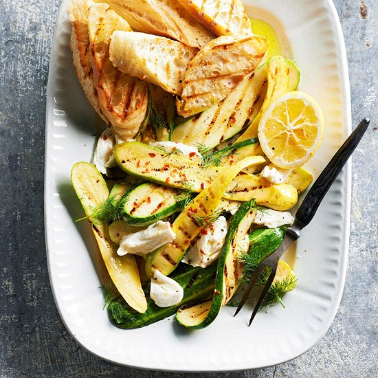 Grilled zucchini salad with mozzarella and dill recipe Eat Your Books