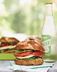 Grilled-zucchini subs with fresh mozzarella and olivada