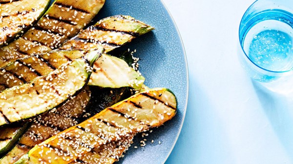 Grilled zucchini with miso