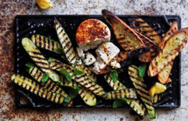 Grilled zucchini with ras el hanout, ricotta and mint