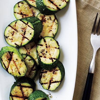Grilled zucchini with sea salt