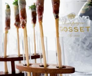 Grissini sticks with rocket and fig Marsala, wrapped in Bellota Gran Reserva