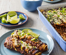 Ground beef and cheese enchiladas