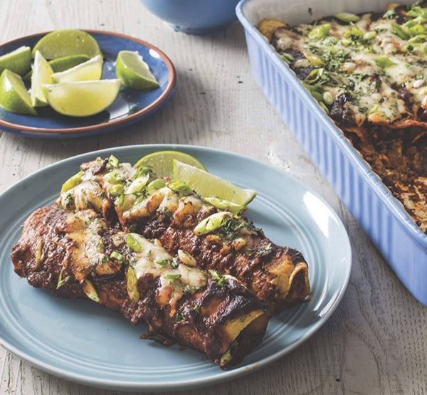 Ground beef and cheese enchiladas