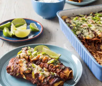 Ground beef and cheese enchiladas