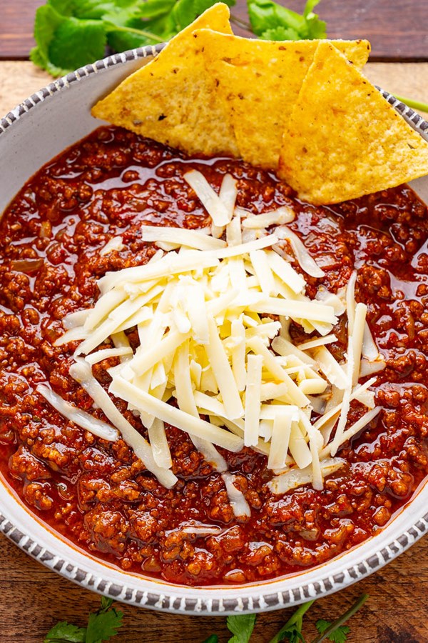 Ground beef birria chili